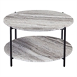 Pemberly Row Modern / Contemporary Green Marble Round Cocktail Table