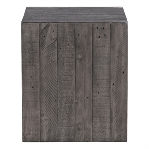 Pemberly Row Iron Modern / Contemporary End Table in Gray Finish