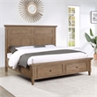 Pemberly Row Engineered Wood Contemporary King Storage Bed in Brown