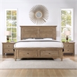 Pemberly Row Engineered Wood Contemporary Queen Storage Bed in Brown