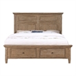 Pemberly Row Engineered Wood Contemporary Queen Storage Bed in Brown