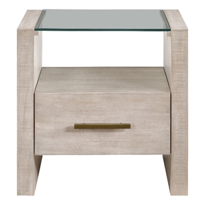 Pemberly Row Iron Modern / Contemporary End Table in Tan Finish
