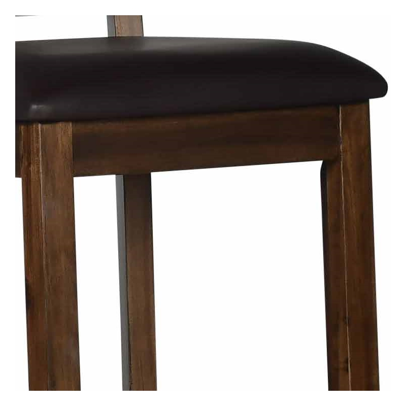 Pemberly Row Faux Leather Seating Contemporary 7-piece Dining Set in Brown
