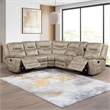 Pemberly Row Contemporary 3-piece Manual Reclining Sectional in Brown