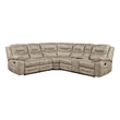 Pemberly Row Contemporary 3-piece Manual Reclining Sectional in Brown