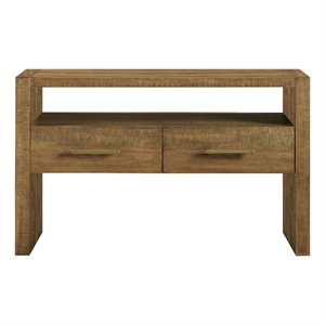 Pemberly Row Modern / Contemporary Wood Top Sofa Table in Brown