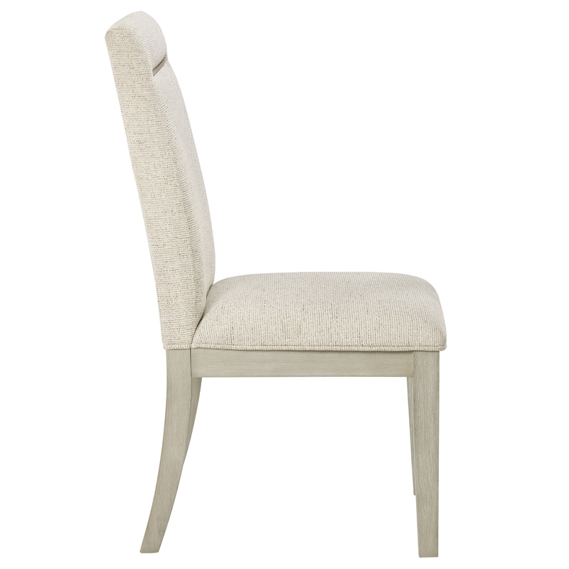 Pemberly Row Polyester Fabric Contemporary Side Chair in Tan/Sand