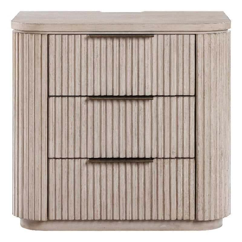 Pemberly Row Engineered Wood Contemporary Nightstand with USB-C in Sand