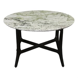 Pemberly Row Contemporary Green Onyx Top Round Cocktail Table