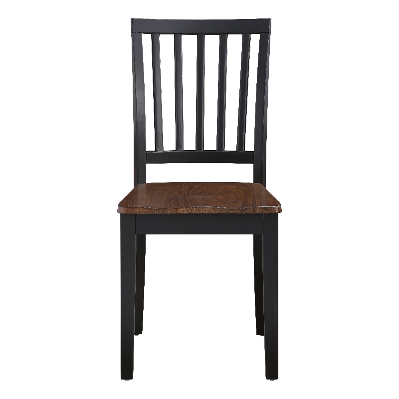 Pemberly Row Solid Wood Two-Tone Farmhouse Chair in Walnut and Ebony