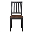 Pemberly Row Solid Wood Two-Tone Farmhouse Chair in Walnut and Ebony
