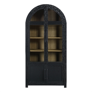 Pemberly Row Wood Modern / Contemporary Curio in Black Finish