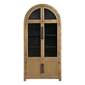 Pemberly Row Wood Modern / Contemporary Curio in Sand Finish