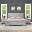 Pemberly Row Engineered Wood Modern / Contemporary King Bed in Gray