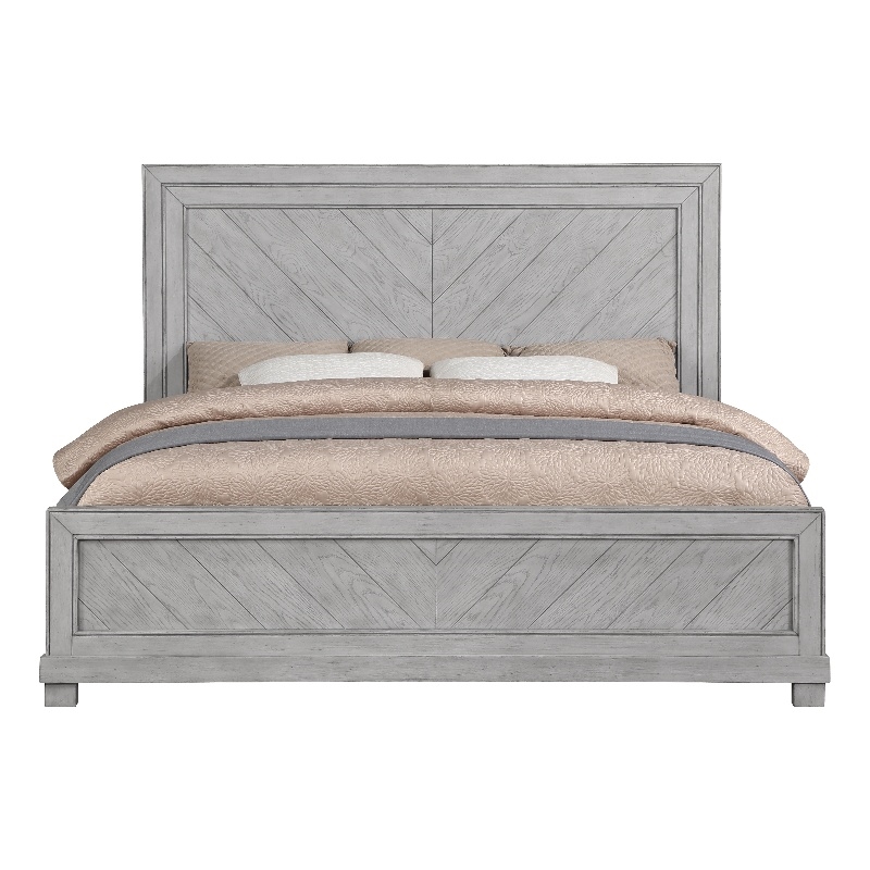 Pemberly Row Engineered Wood Modern / Contemporary King Bed in Gray