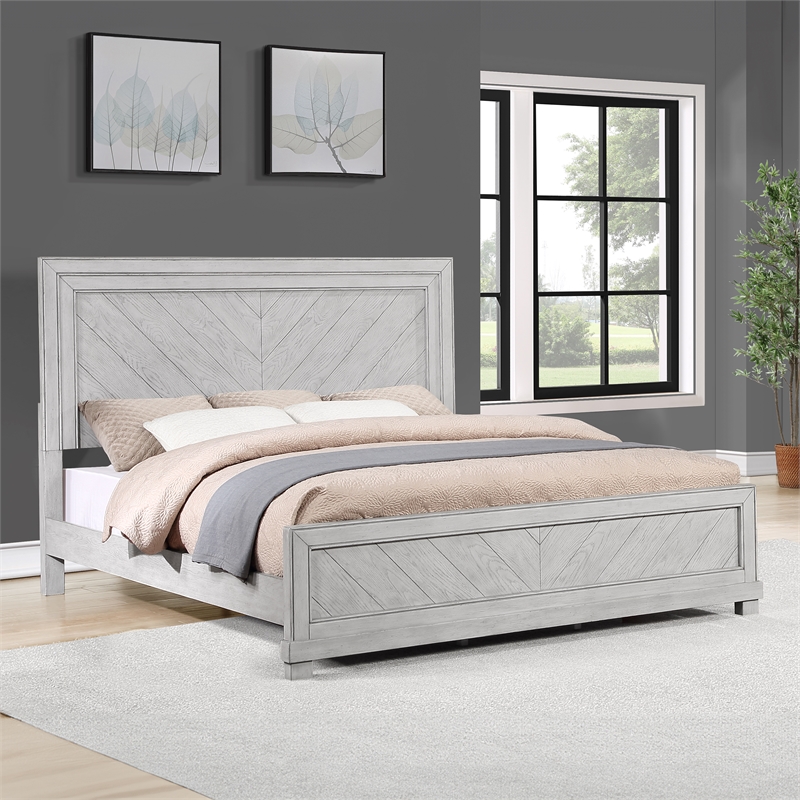 Pemberly Row Engineered Wood Modern / Contemporary Queen Bed in Gray