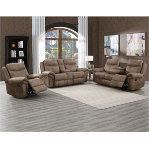 Pemberly Row Modern / Contemporary 3-piece Sofa Set in Brown