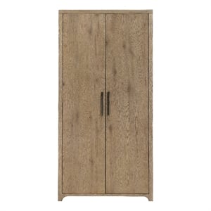 Pemberly Row Wood Modern / Contemporary Curio in Brown Finish