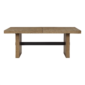 Pemberly Row Contemporary 78-96&quot Dining Table with 18&quot Leaf in Brown