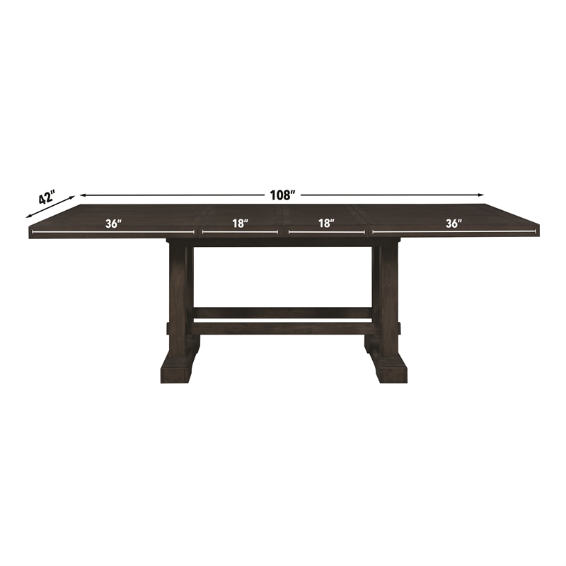 Pemberly Row Engineered Wood Contemporary 5-piece Dining Set in Brown