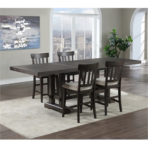 Pemberly Row Engineered Wood Contemporary 5-piece Dining Set in Brown