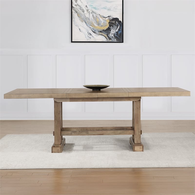 Pemberly Row Contemporary 5-Piece Counter Dining Set in Sand