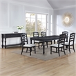 Pemberly Row 7-Piece Dining Set (Table & 6 Side Chairs) in Black