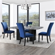 Pemberly Row Contemporary 5-piece Rectangle Dining Set with Blue Chairs