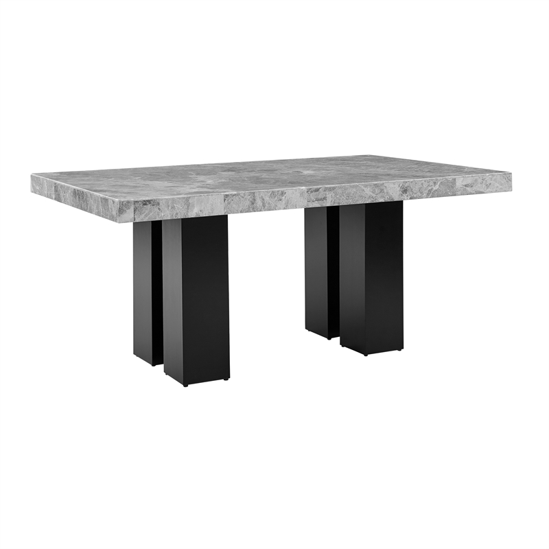 Pemberly Row Contemporary 9-piece Rectangle Dining Set with Black Chairs