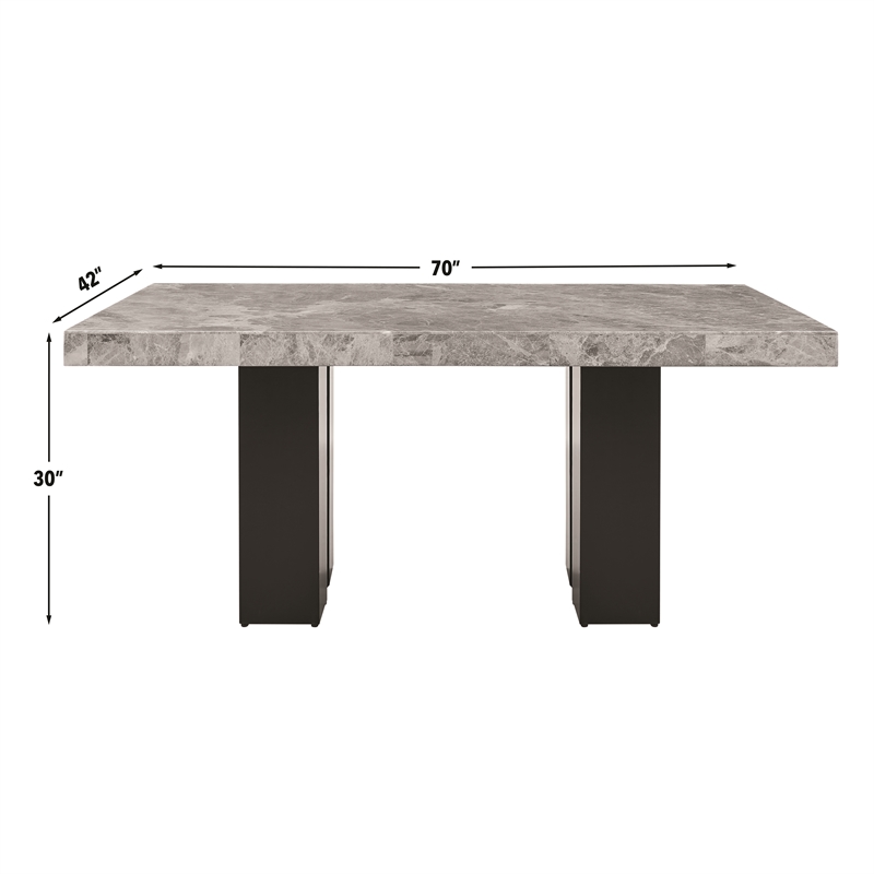 Pemberly Row Contemporary 9-piece Rectangle Dining Set with Black Chairs