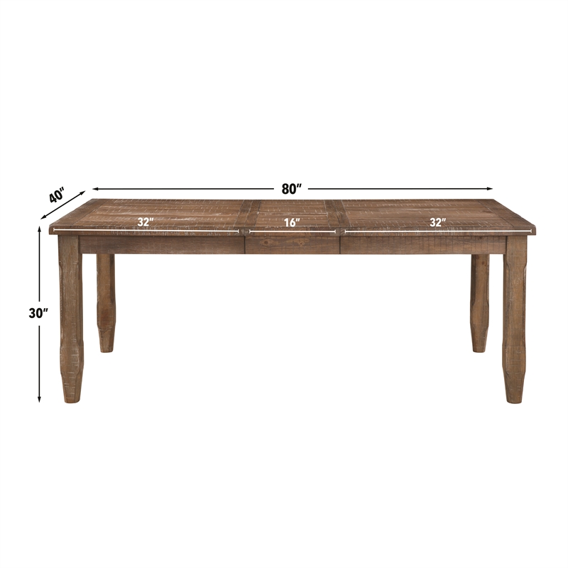 Pemberly Row Leg Dining Table with 4 Wooden Side Chairs in Brown