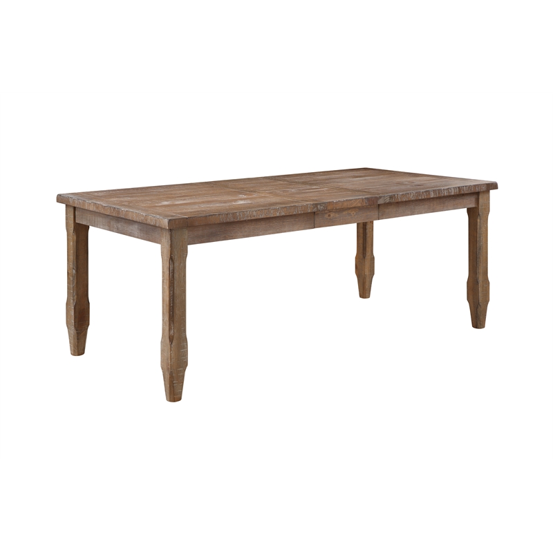 Pemberly Row Leg Dining Table with 4 Wooden Side Chairs in Brown
