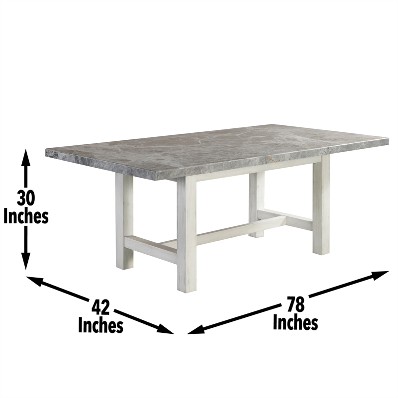 Pemberly Row Modern / Contemporary 5-piece Dining in Gray Marble