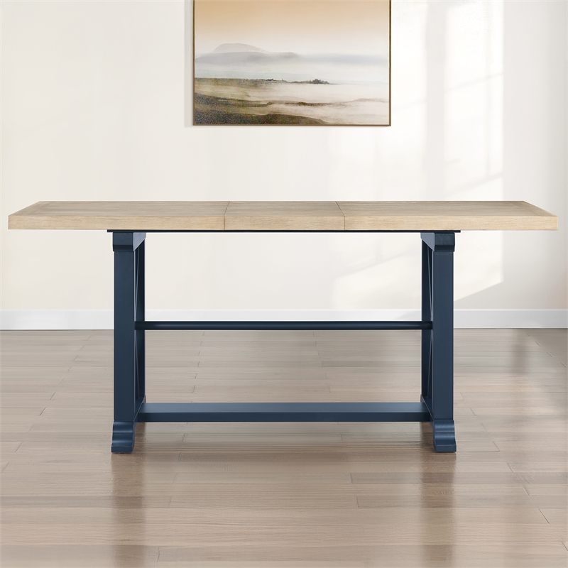 Pemberly Row Engineered Wood Contemporary Blue Counter Table
