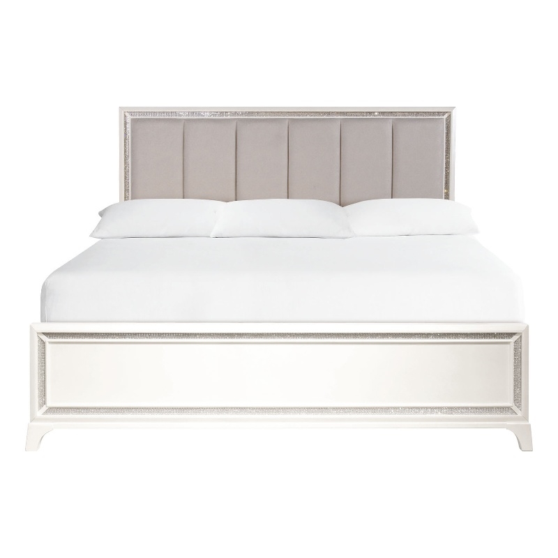 Pemberly Row Wood Modern / Contemporary King Bed in Off White