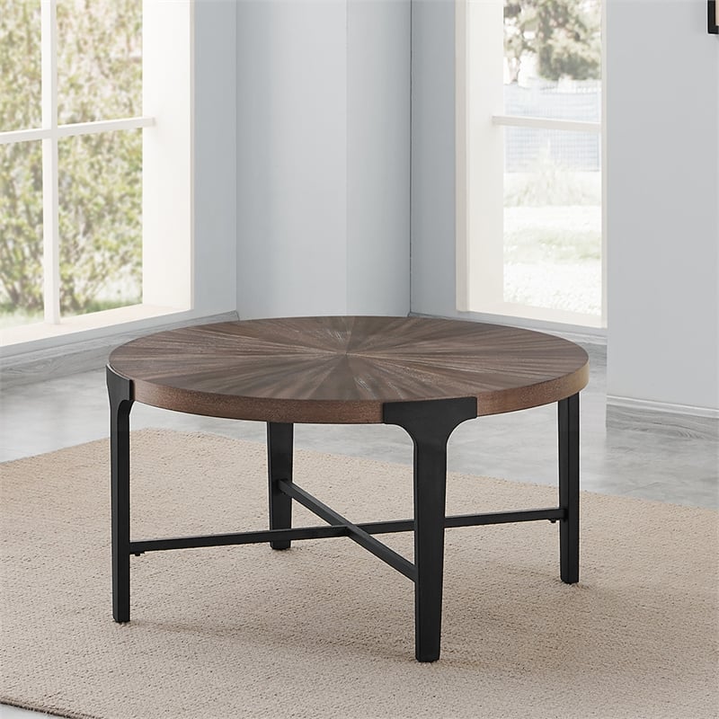 Pemberly Row Contemporary 3-piece Coffee & End Tables Set in Brown