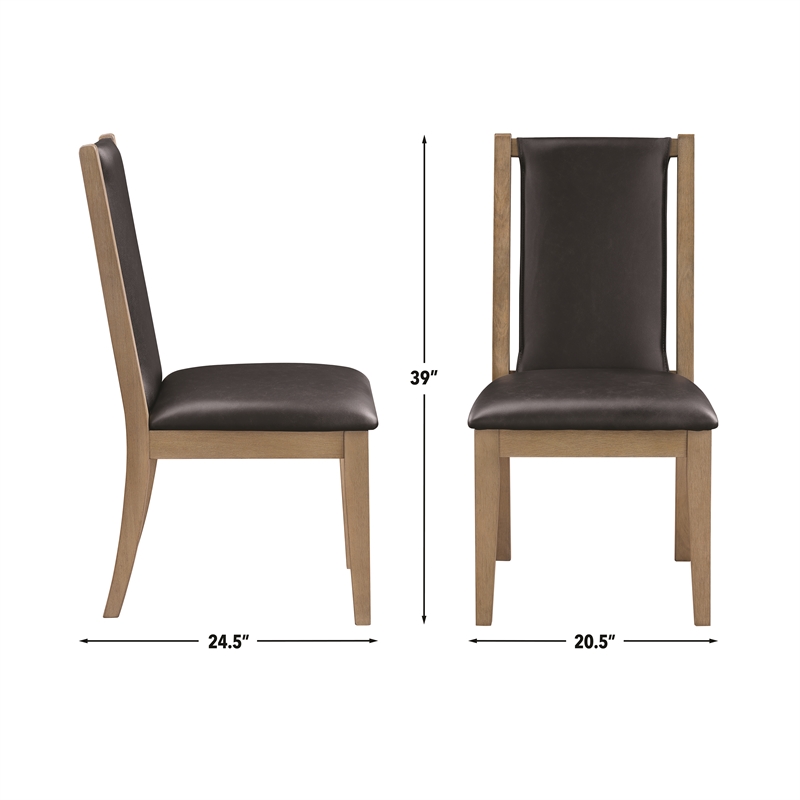 Pemberly Row Contemporary 5-piece Complete Dining Set in Brown