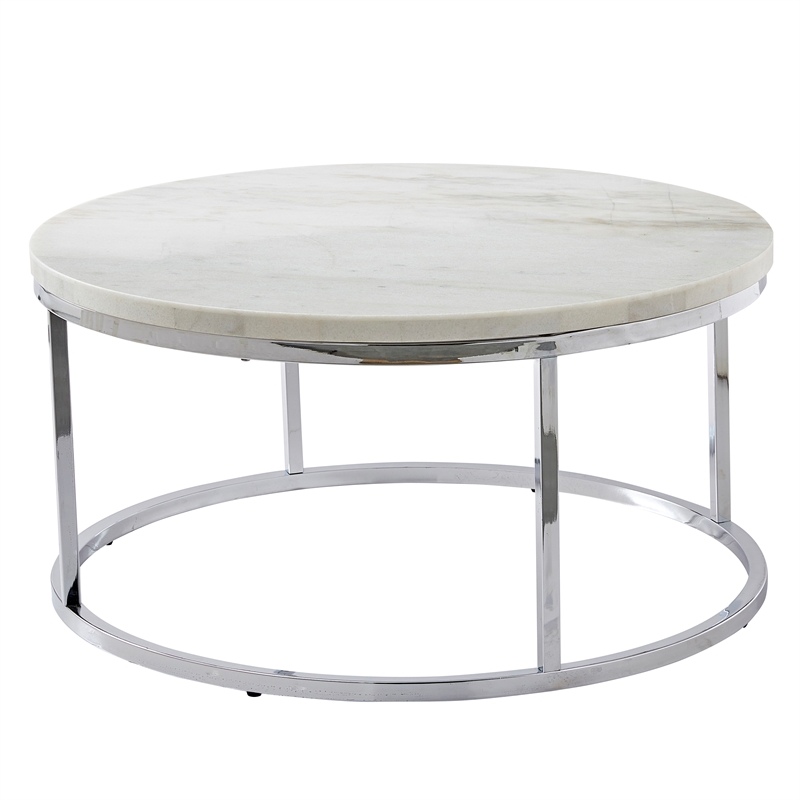 Pemberly Row Contemporary 3-piece Coffee & End Table Set in White