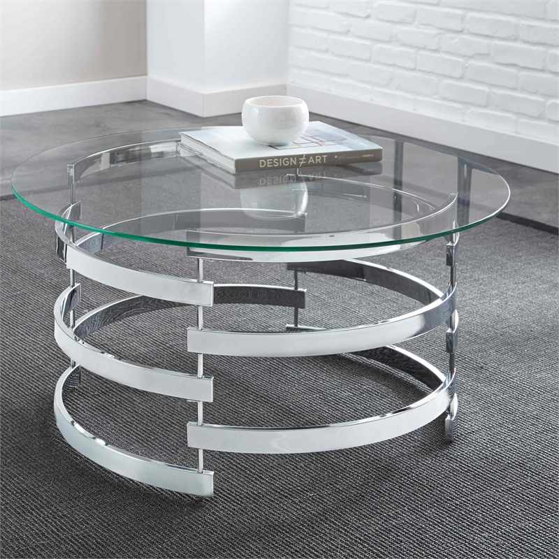 Pemberly Row Modern / Contemporary 3-piece Coffee Table Set in Gray
