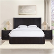 Pemberly Row Engineered Wood Contemporary King Bed in Espresso