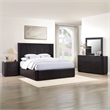 Pemberly Row Engineered Wood Contemporary Queen Bed in Espresso