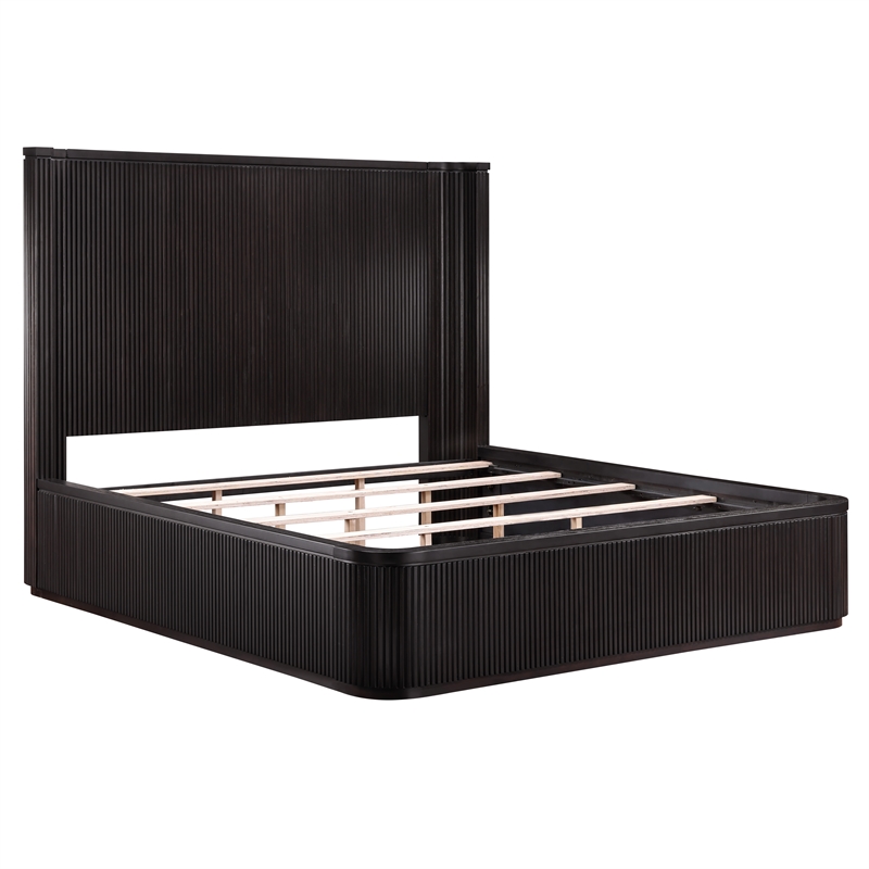 Pemberly Row Engineered Wood Contemporary Queen Bed in Espresso