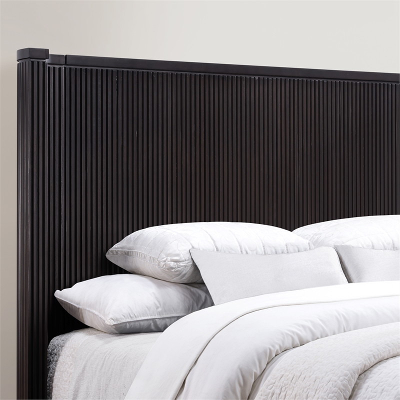 Pemberly Row Engineered Wood Contemporary Queen Bed in Espresso