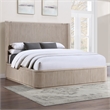 Pemberly Row Engineered Wood Contemporary Queen Bed in Sand/Tan
