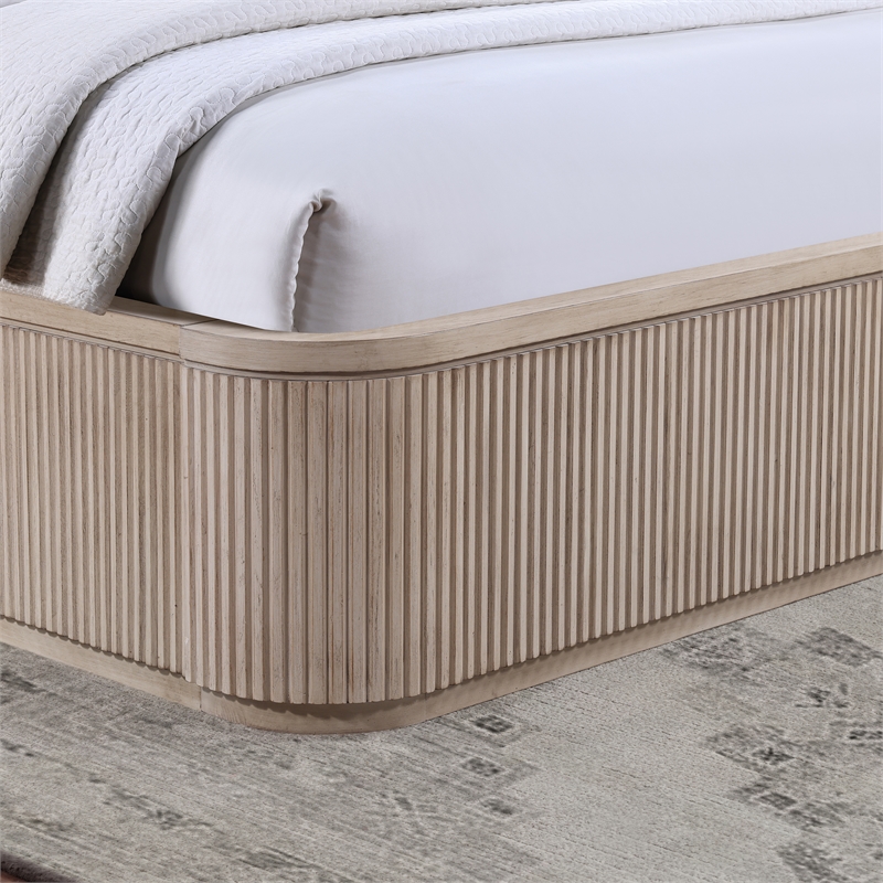 Pemberly Row Engineered Wood Contemporary Queen Bed in Sand/Tan