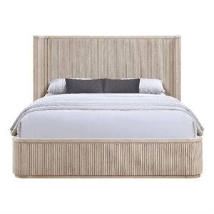 Pemberly Row Engineered Wood Contemporary Queen Bed in Sand/Tan