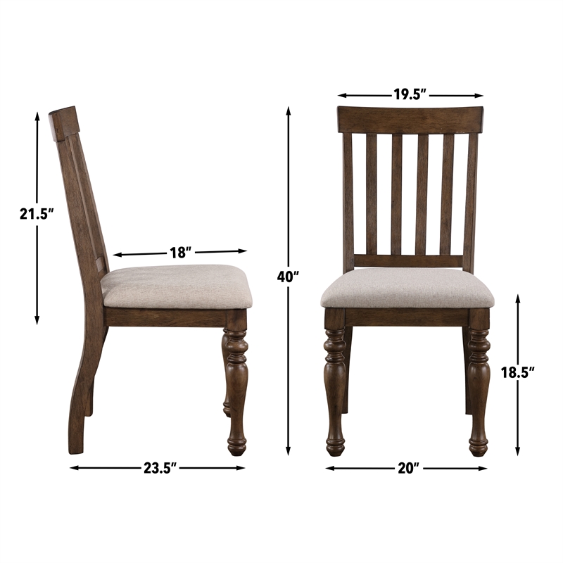 Pemberly Row Contemporary 5-Piece Complete Dining Set in Brown