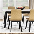 Pemberly Row Contemporary 5-Piece White Marble Dining Set in Black