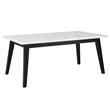Pemberly Row Contemporary 6-Piece White Marble Dining Set in Black