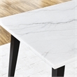 Pemberly Row Contemporary 6-Piece White Marble Dining Set in Black
